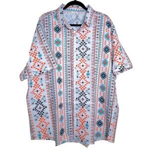 Men Aztec Tribal Festival Vacation 55" Chest Shirt Size XXL Big and Tall